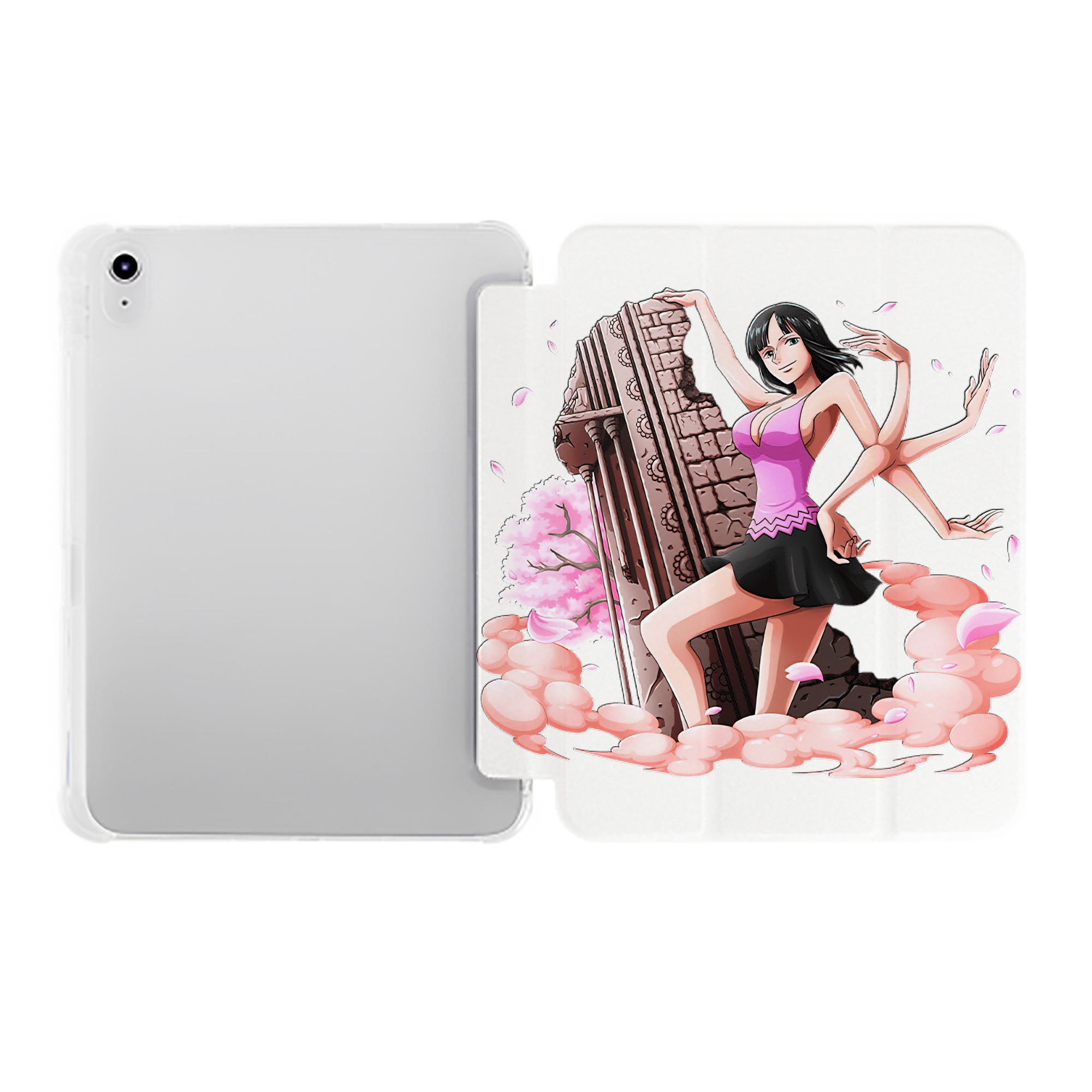 （画像用） ワンピース ニコ・ロビン ONE PIECE Nico Robin IPad ケース ペン収納付き 三つ折りスタンド PUレザー×シリコン 対応機種9.5/10.5/10.9インチ